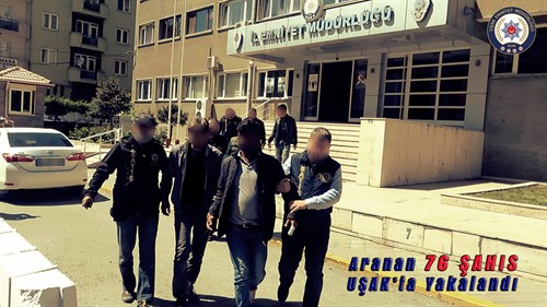 ARANAN 76 ŞAHIS UŞAK’TA YAKALANDI